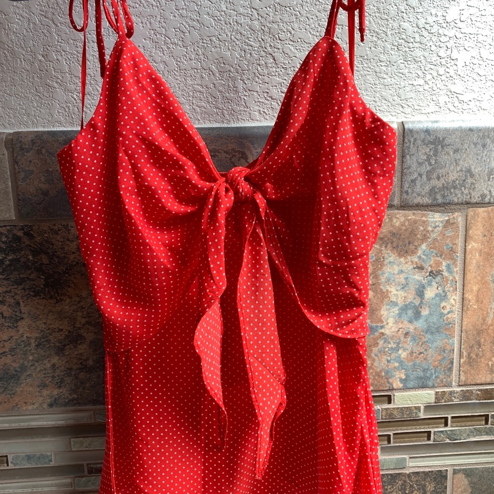 Red peplum tank NWT